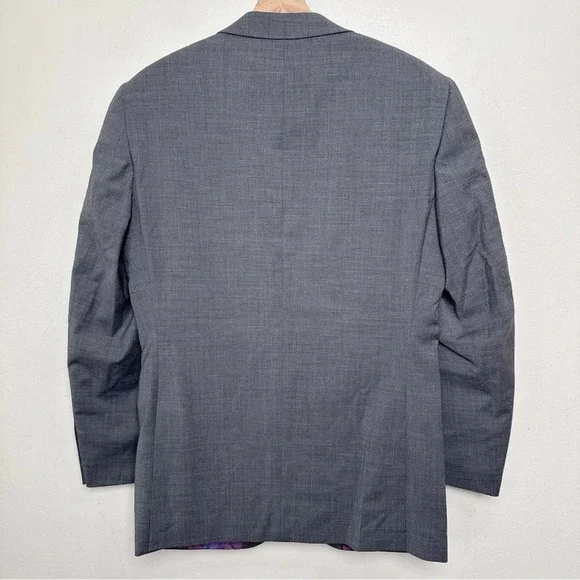 Brook Taverner Mens 36R Wool Two Button Slim Fit Blazer Sport Coat In Grey